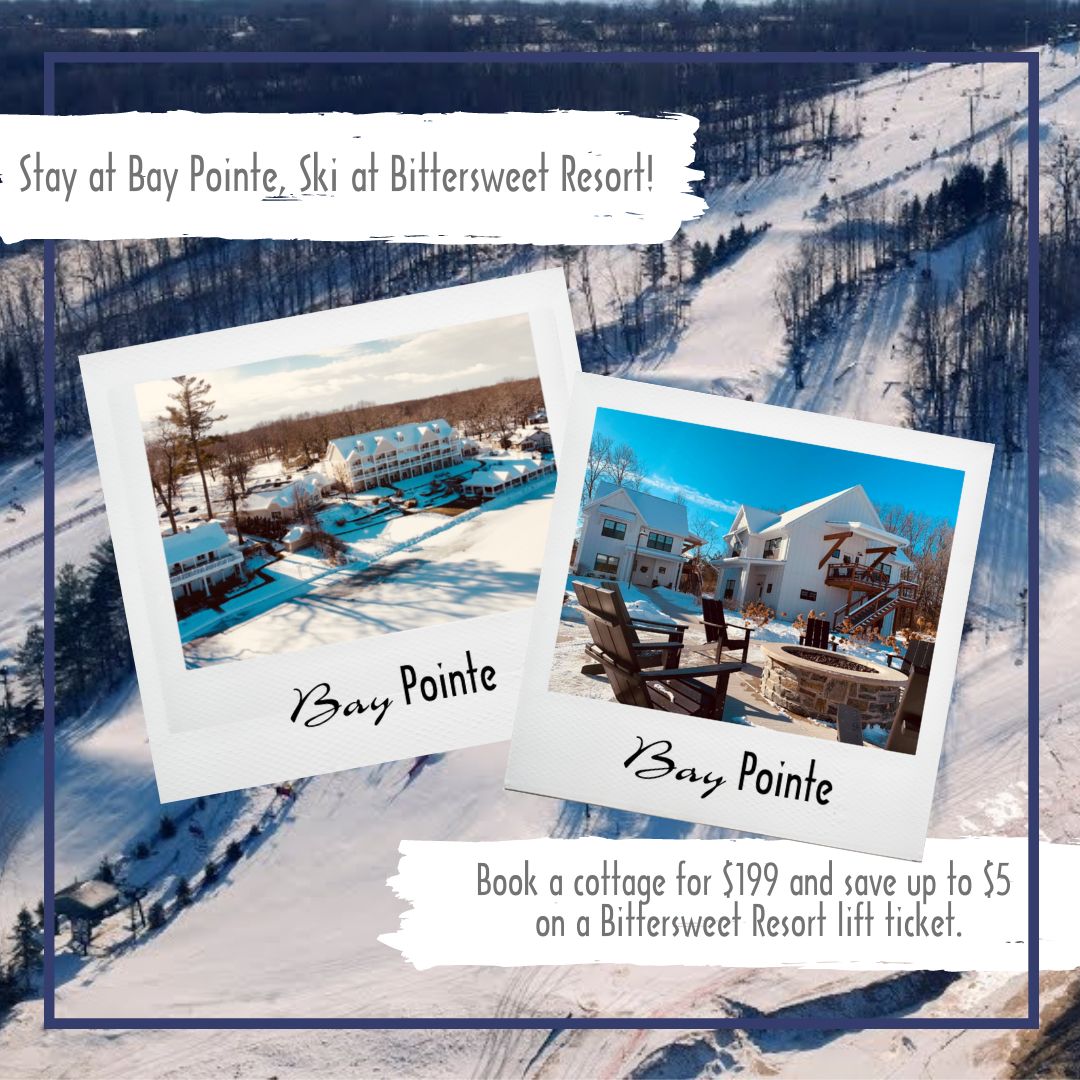 Book a cottage for $199 and save up to $5 on a Bittersweet Resort lift ticket.